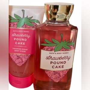 Strawberry poundcake shower gel and sugar scrub bundle